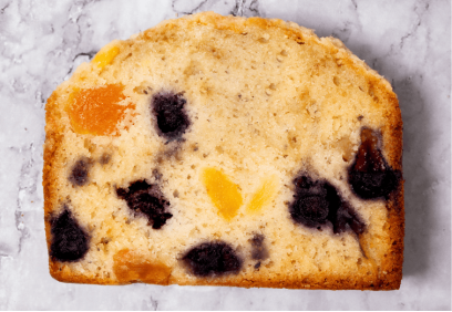 Blueberry Apricot Pound Cake Slice