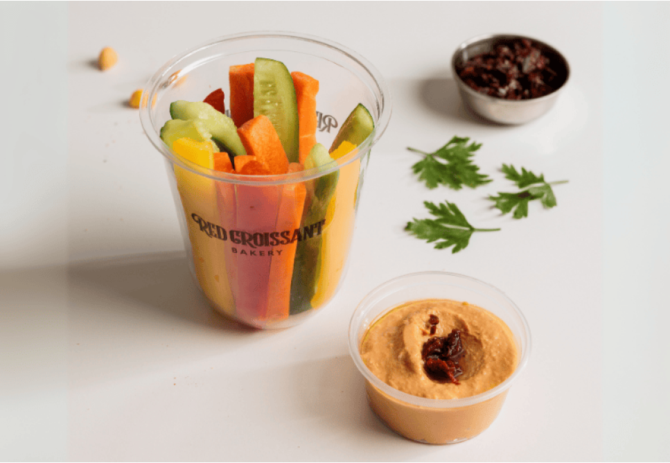 Veggie Sticks with Sundried Tomato Hummus Dip
